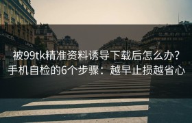 被99tk精准资料诱导下载后怎么办？手机自检的6个步骤：越早止损越省心