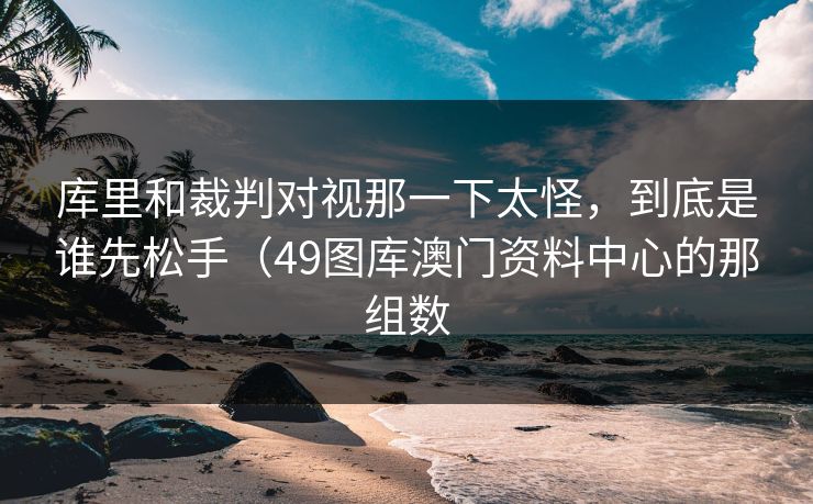 库里和裁判对视那一下太怪，到底是谁先松手（49图库澳门资料中心的那组数
