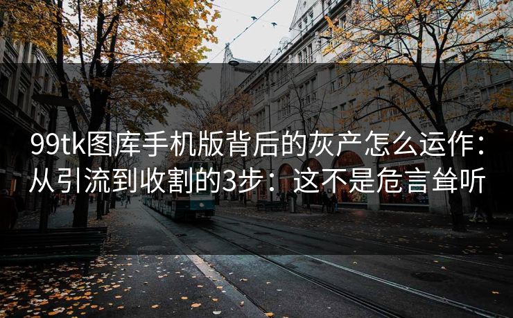 99tk图库手机版背后的灰产怎么运作：从引流到收割的3步：这不是危言耸听