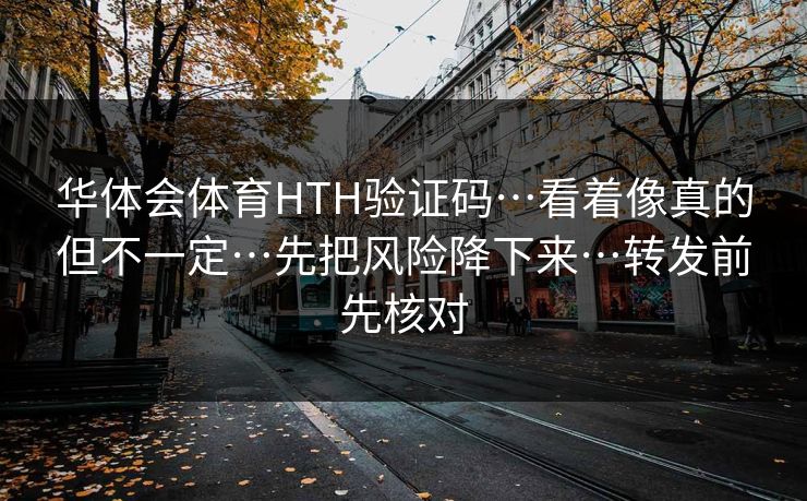 华体会体育HTH验证码…看着像真的但不一定…先把风险降下来…转发前先核对