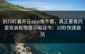 别只盯着开云app像不像，真正要看的是安装权限提示和证书：10秒快速避坑