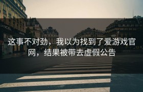这事不对劲，我以为找到了爱游戏官网，结果被带去虚假公告