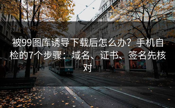 被99图库诱导下载后怎么办？手机自检的7个步骤：域名、证书、签名先核对